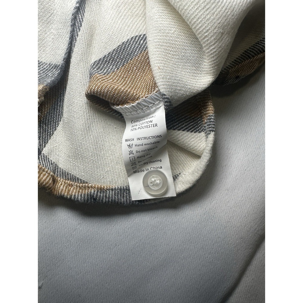 Boys Plaid Button Up Shirt Size 2T Brown Beige Short Sleeve Pocket Casual Trendy - Picture 5 of 7